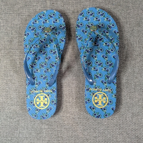 Tory Burch Alina Flip Flops with Logo Accents Size 7 / 7.5 - Picture 5 of 7